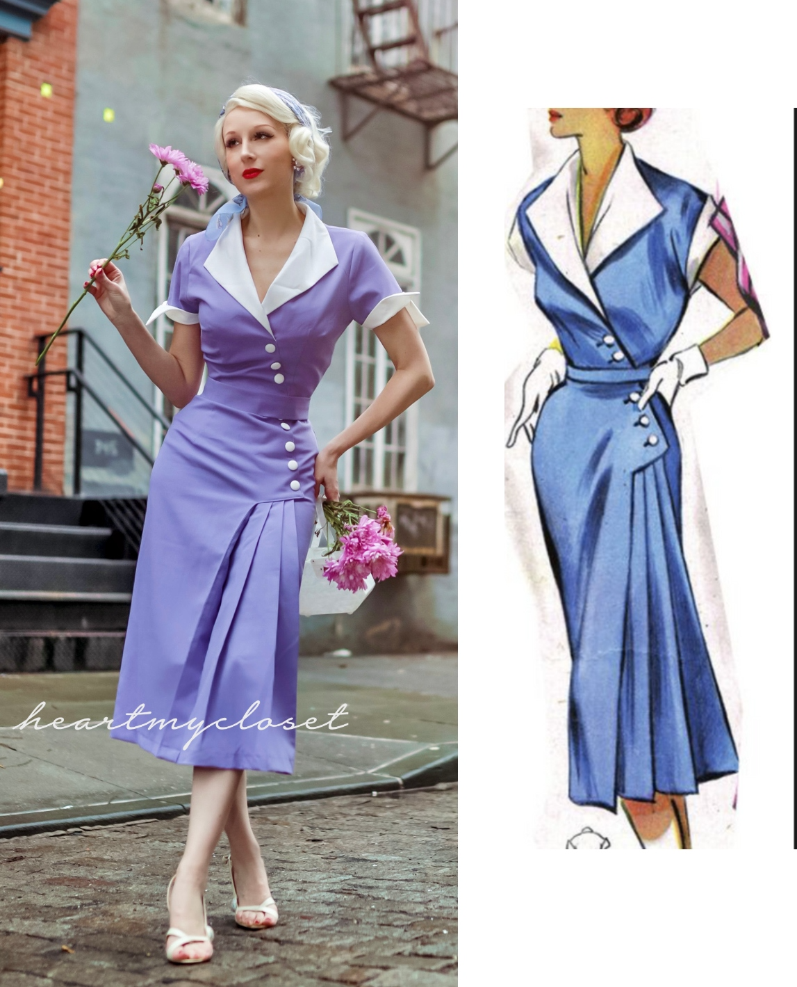 JulieAnn - 1950s pleated vintage dress ...